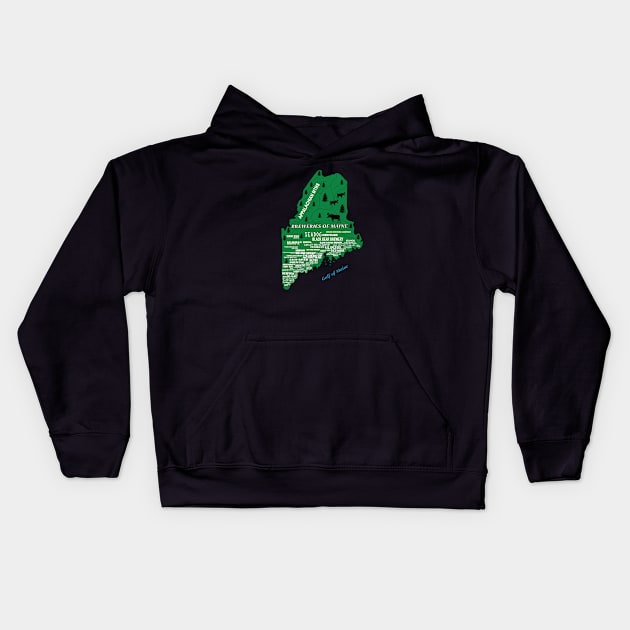 Breweries of Maine Kids Hoodie by ACGraphics